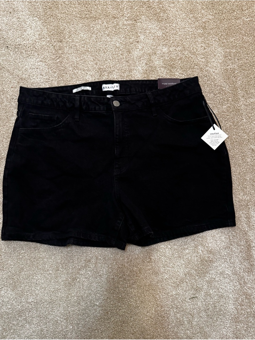 Ava & Viv Women's Black High-Rise Stretch Jean Shorts